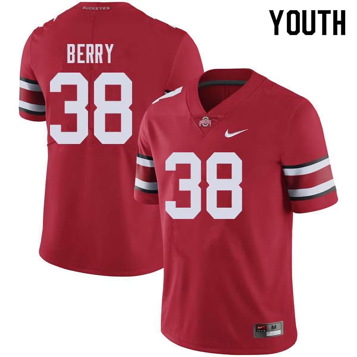 Rashod Berry Ohio State Buckeyes Youth NCAA #38 Nike Red College Stitched Football Jersey JVL0256AD